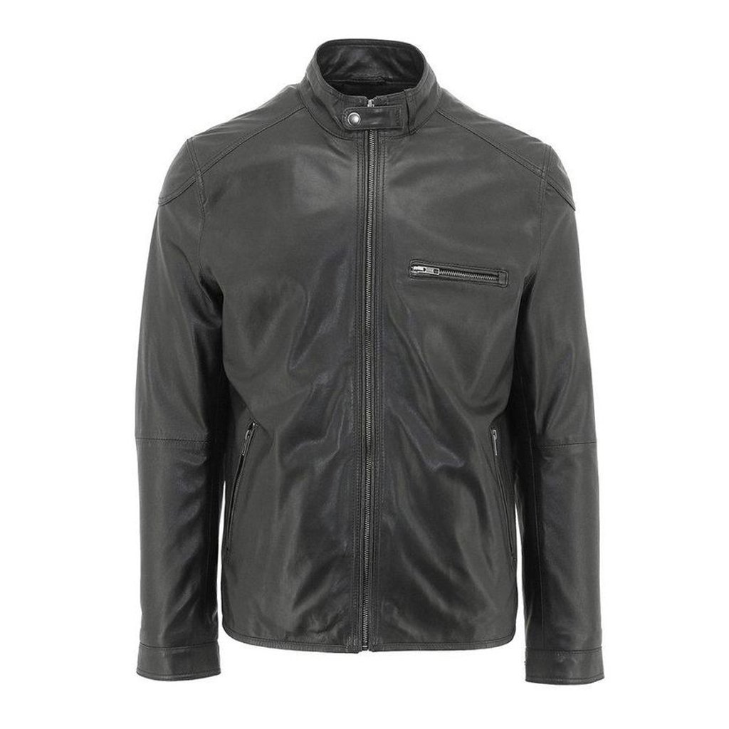 Cyclone Leather Jacket BRANDS MENS DANIEL HECHTER Andersons Noire Daniel Hechter W21 Black