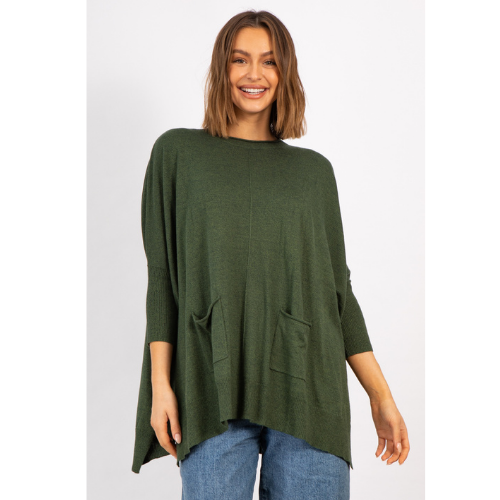 Poncho - BRANDS-WOMENS : Andersons / Noire - LD + CO W22 Olive Melange