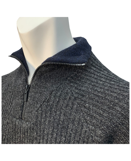 1/4 Zip Rib Wool Sweater